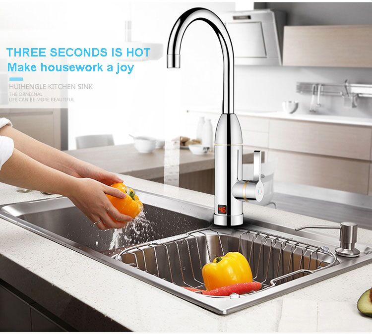 Kitchen heating faucet LED display