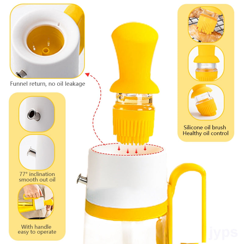 2 In 1 Oil Dispenser with Silicon Brush